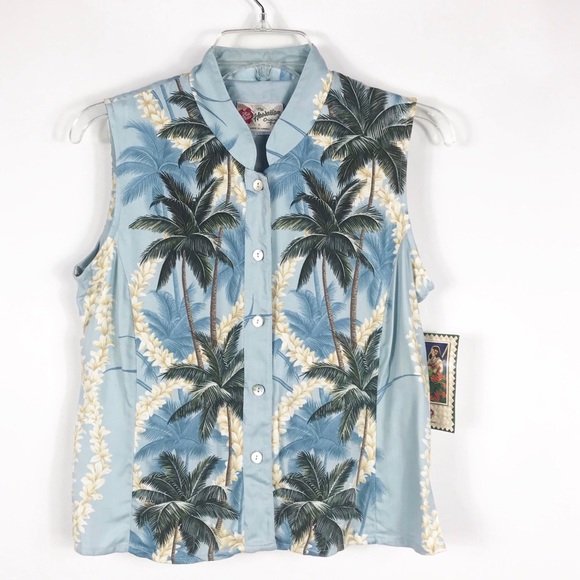 Hilo Hattie Tops - Hilo Hattie Hawaiian Sleeveless Top - Size Small